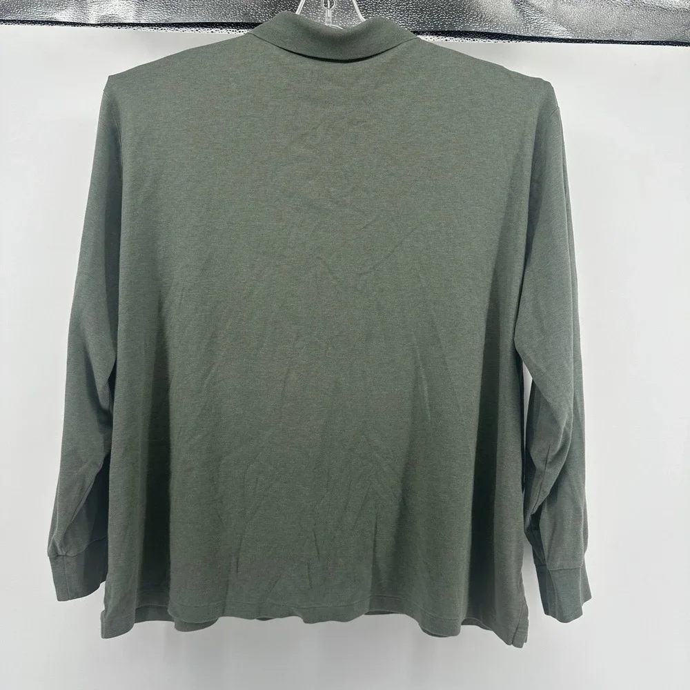 Polo Ralph Lauren Shirt Mens XXL 2XL Green Long Sleeve Ribbed Classic Fit‎ Polo